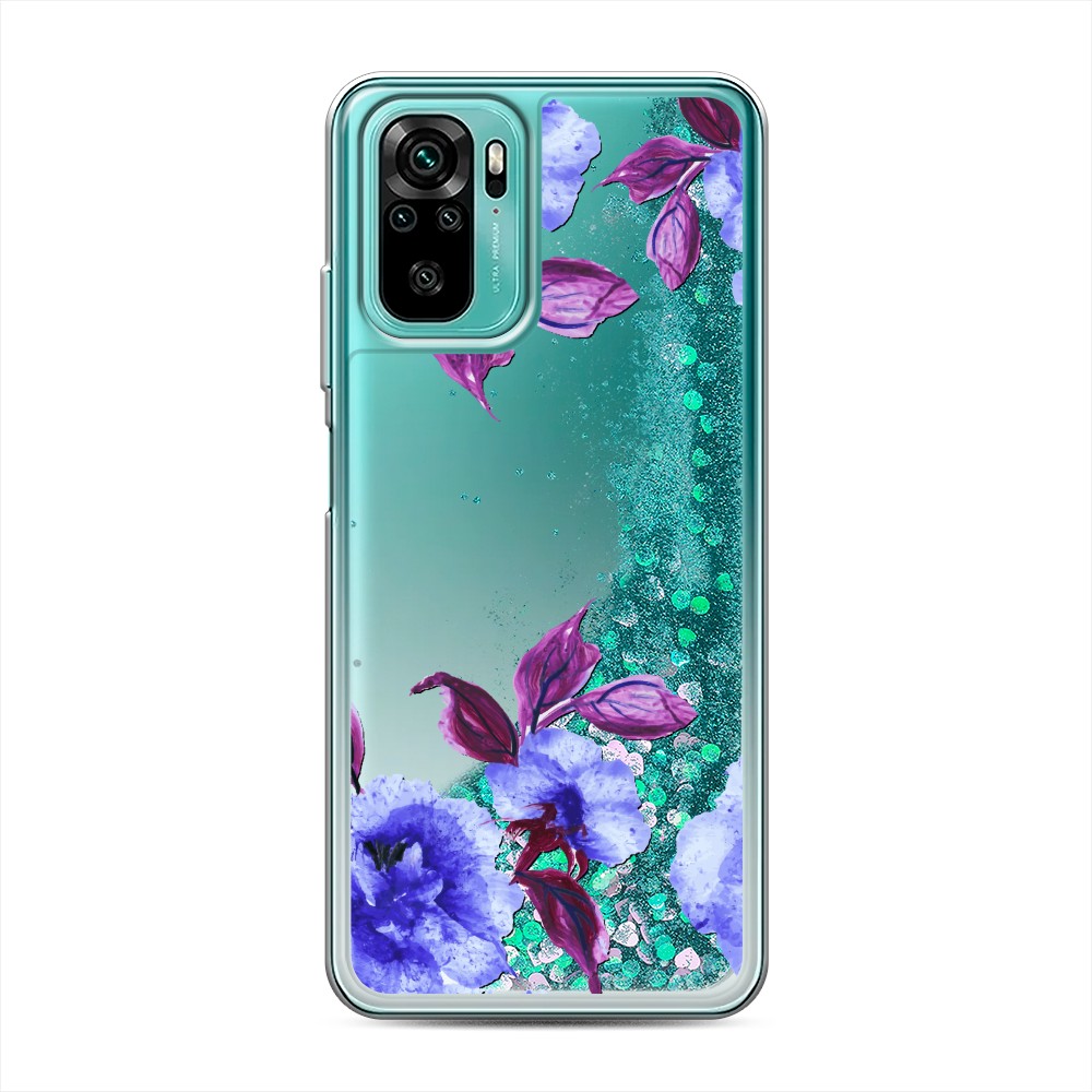 

Жидкий чехол с блестками "Цветочная фантазия 5" на Xiaomi Redmi Note 10S