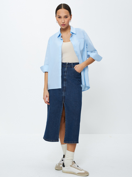 

Рубашка женская ZARINA 3123101306 голубая 2XL, 3123101306