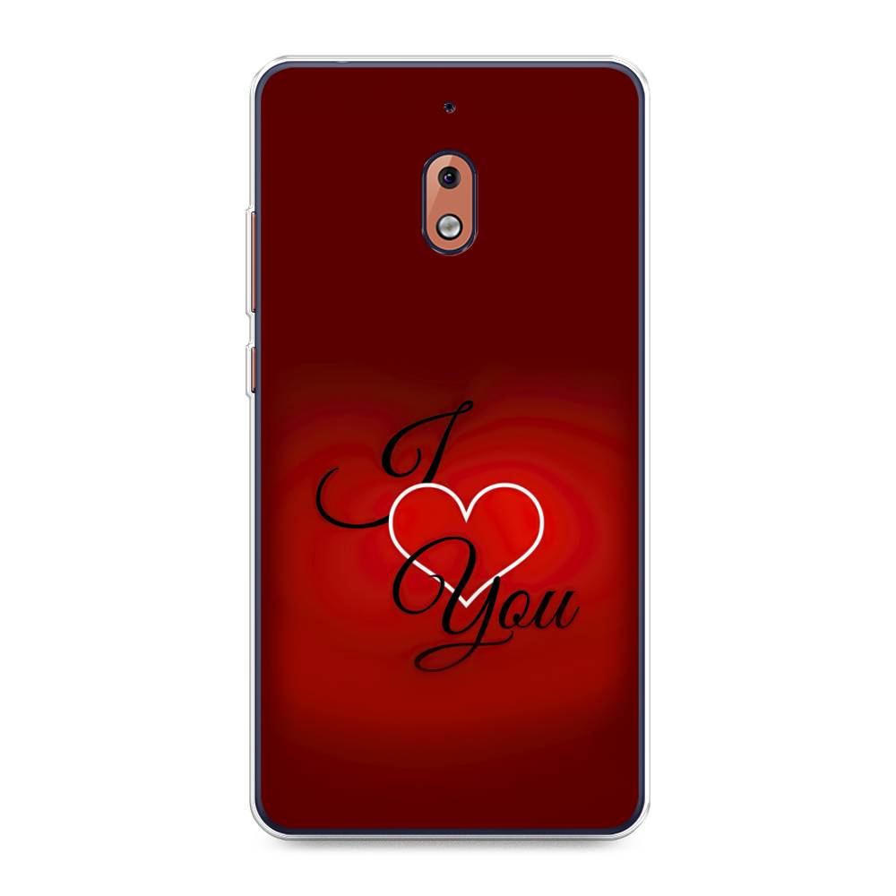 

Чехол Awog на Nokia 2.1 / Нокиа 2.1 "I love you 3", Красный;черный, 121550-6