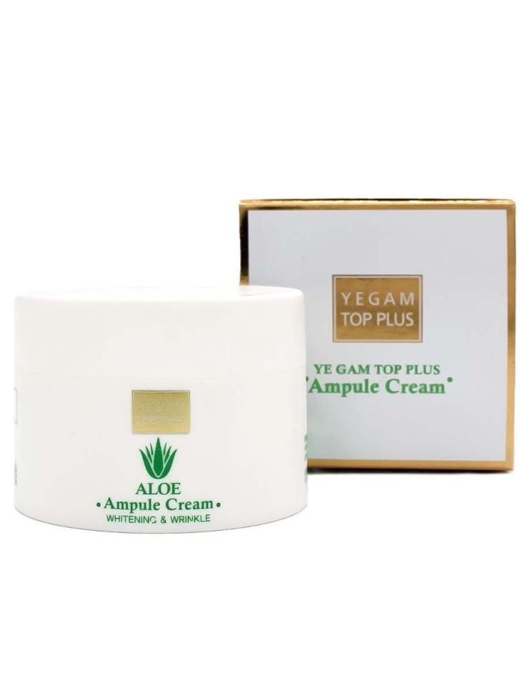 Крем для лица ампульный с алоэ Ye Gam Top Plus Aloe Ampule Cream Whitening & Wrinkle 80 мл
