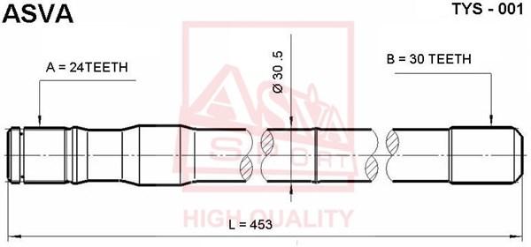 

Полуось | Прав | ASVA арт. TYS01