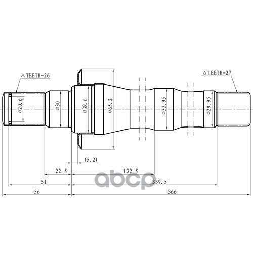 

Полуось Zikmar арт. Z88130R