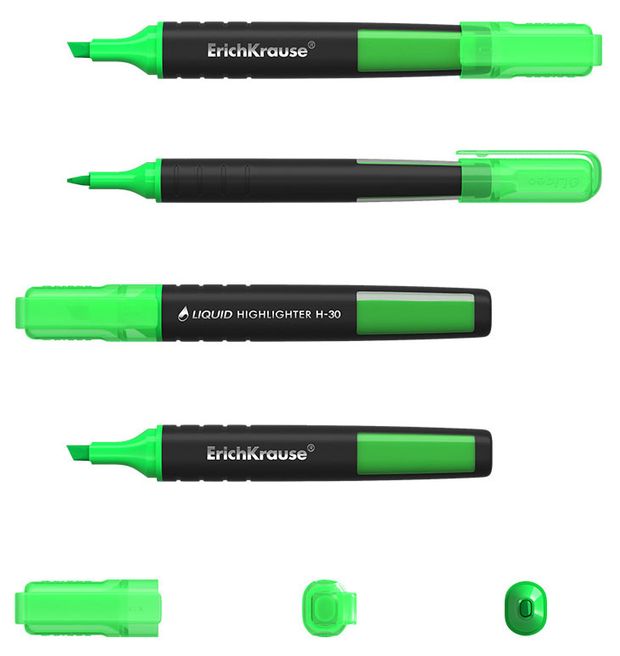 

Текстмаркер с жидкими чернилами ErichKrause Liquid H-30, зеленый