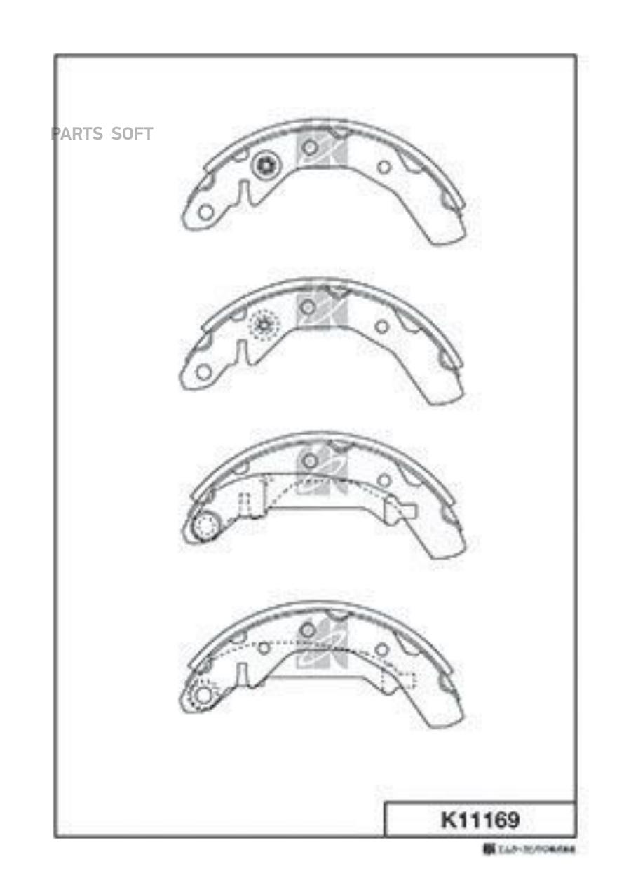 

Колодки барабанные\ Daewoo Matiz 0.8 98> K11169-01 =4086.00 [96268686]