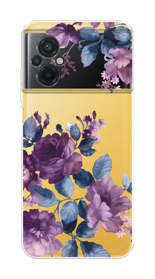 

Чехол на Poco M5 "Purple Blossoms", Синий;фиолетовый, 316450-1