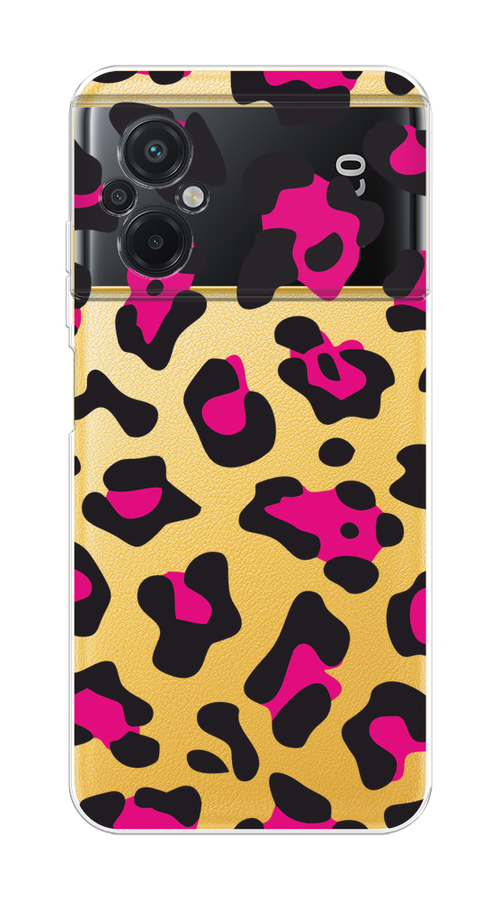 

Чехол на Poco M5 "Pink cow spots", Черный;розовый, 316450-1