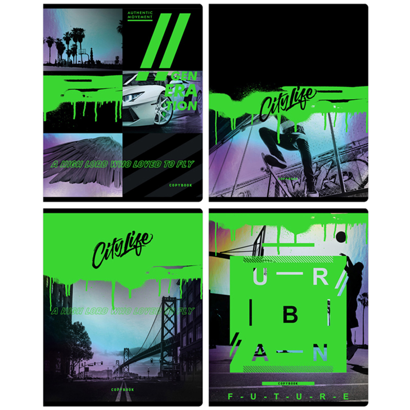 

Тетрадь BG Urban neon А5 клетка 70г/м2, 48 листов