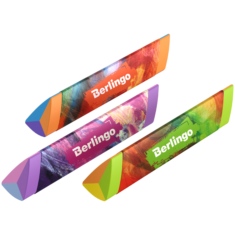 

Ластик Berlingo Collision треугольный, скошенный, 80x15x15 мм, Разноцветный