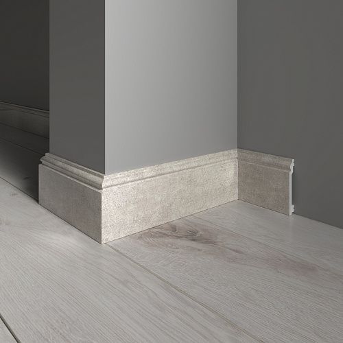 фото Плинтус напольный decor-dizayn 701-25 серый бархат, размер 100х16x2400мм