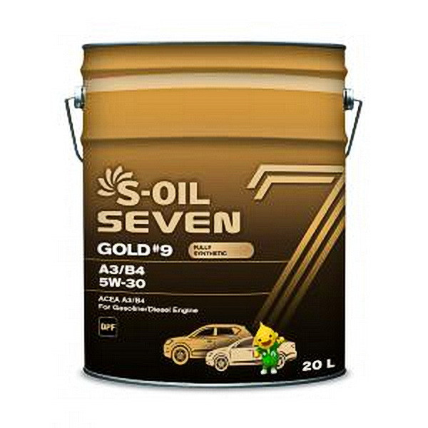 

Моторное масло S-OIL синтетическое 7 Gold#9 A3/B4 Sl/Cf 5w30 20л