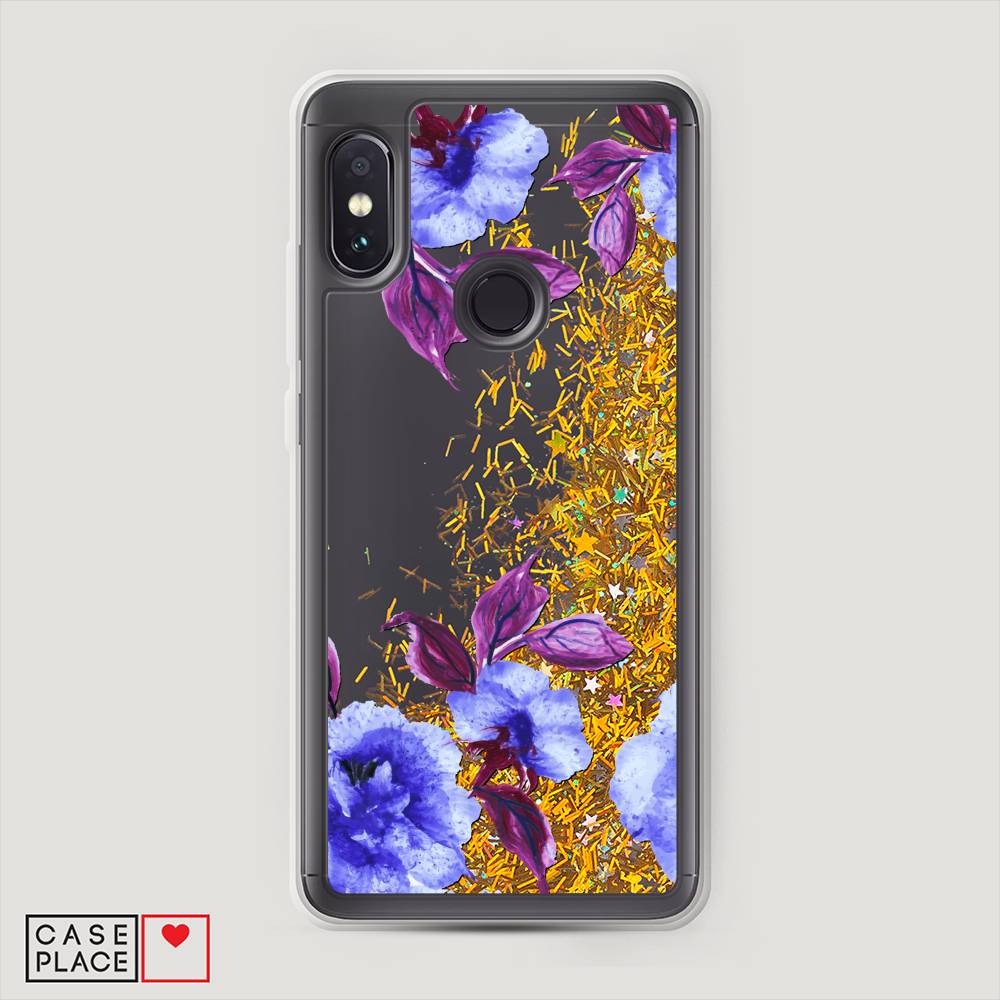 фото Жидкий чехол с блестками "цветочная фантазия 5" на xiaomi redmi note 5 awog