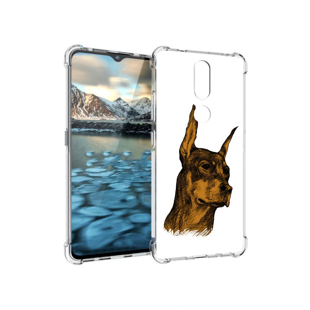 

Чехол MyPads Tocco для Nokia 2.4 скетч доберман (PT227049.107.605), Прозрачный, Tocco