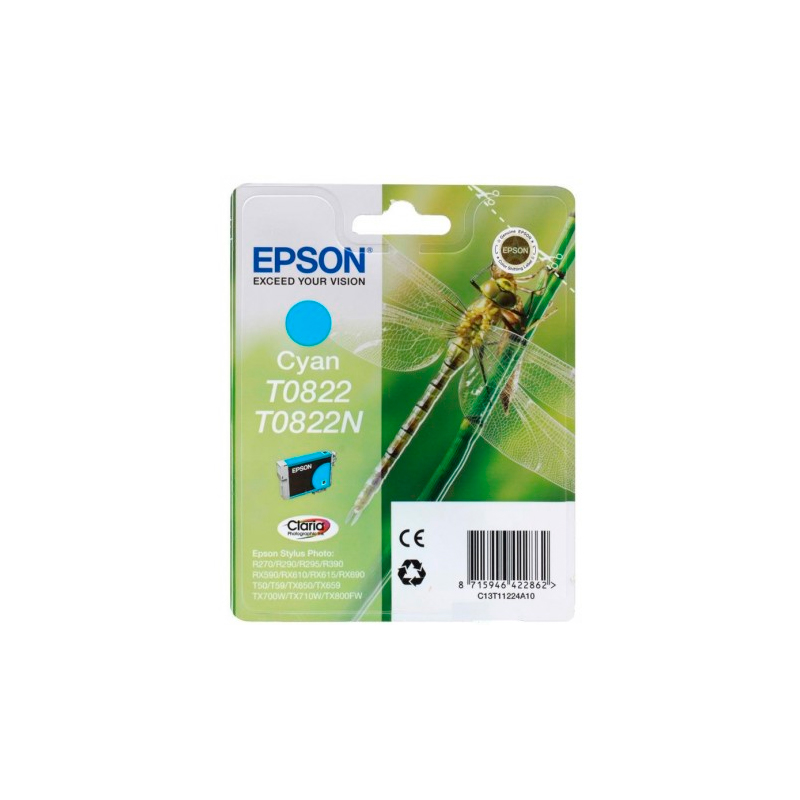 

Картридж T08224A для Epson Stylus Photo R270/ R290/ R390/ Photo 1410, RX590. Cyan, T08224A_TV