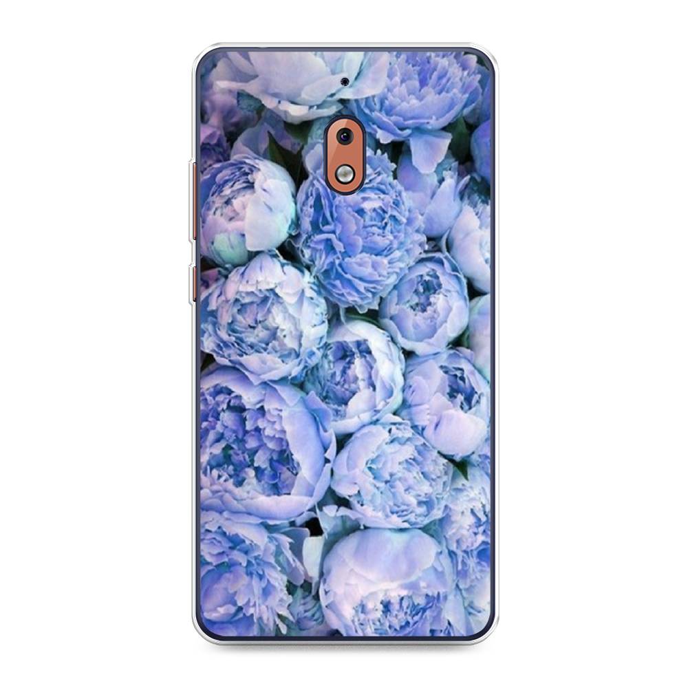 

Чехол Awog на Nokia 2.1 / Нокиа 2.1 "Пионы голубые", Голубой, 121550-8