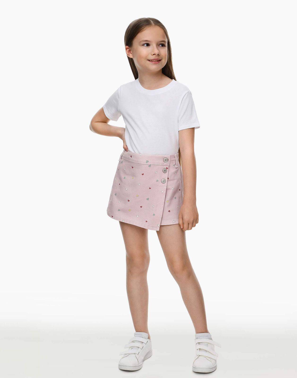 Юбка-шорты детская Gloria Jeans GSK018411, светло-розовый, 80 юбка женская мини из экокожи в светло коричневом оттенке