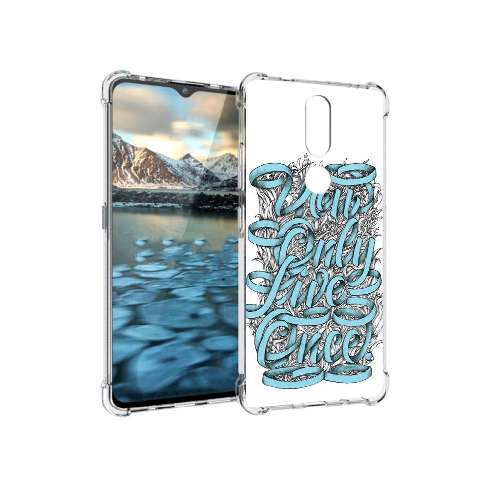

Чехол MyPads Tocco для Nokia 2.4 слова из ленты абстракция (PT227049.107.607), Прозрачный, Tocco