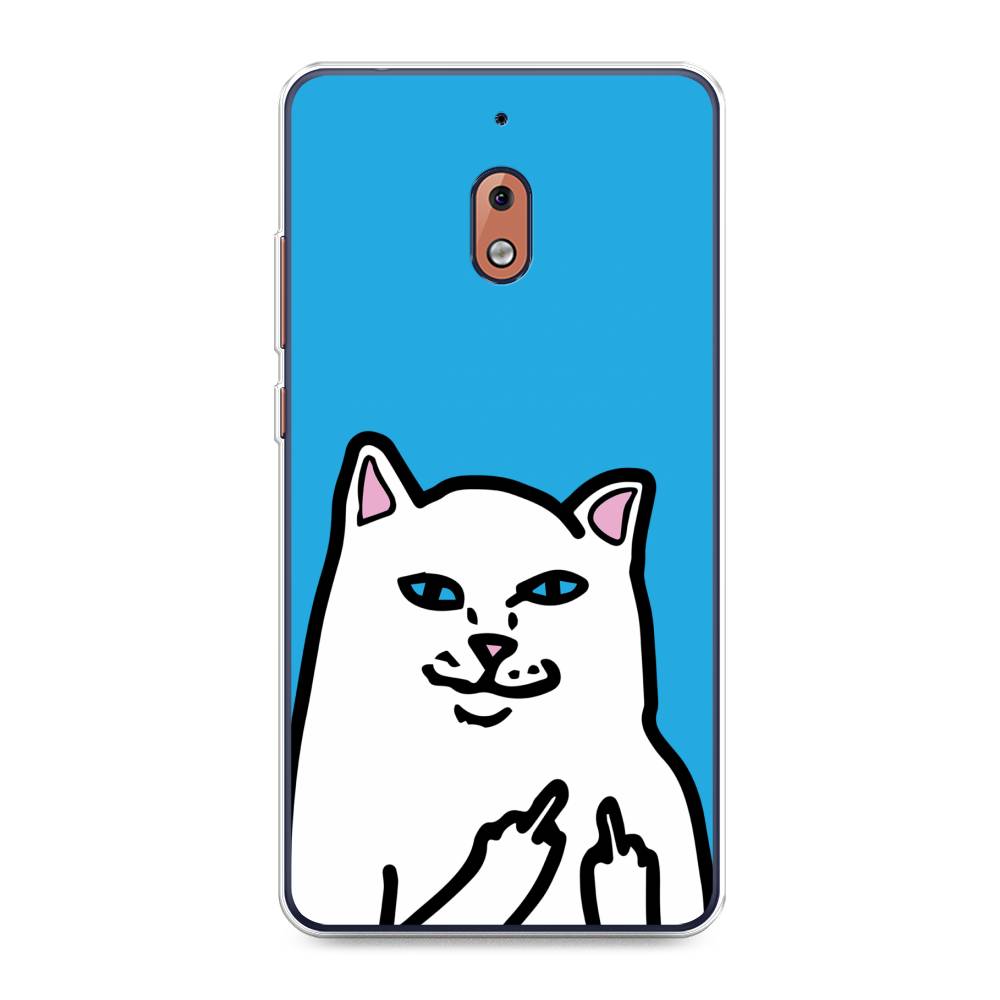 

Чехол Awog на Nokia 2.1 / Нокиа 2.1 "Кот жесть", Белый;голубой;черный, 121550-9
