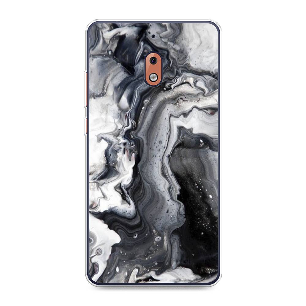 

Чехол Awog на Nokia 2.1 / Нокиа 2.1 "Бело-черные сложные полосы", Серый;серебристый;белый, 121550-3