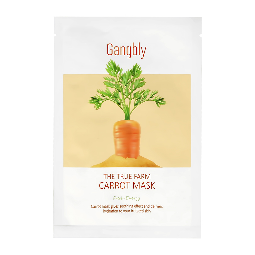 Маска для лица `GANGBLY` с экстрактом моркови (выравнивающая тон кожи, увлажняющая) 30 мл farmstay маска для лица тканевая с экстрактом моркови real carrot essence mask