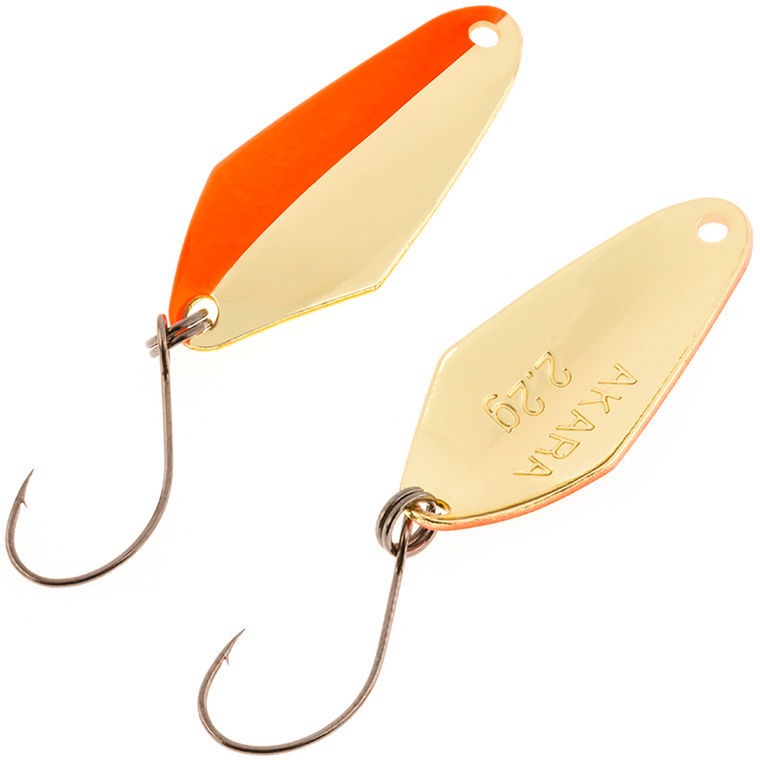 

Блесна колеблющаяся Akara Trout Time Tanto, 30 мм 2.2 гр, цвет 29, Оранжевый;золотистый, Trout Time Tanto