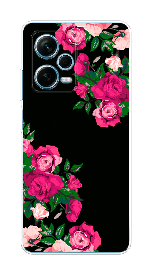 

Чехол на Redmi Note 12 Pro Plus "Розы фуксия", Черный;розовый;зеленый, 317150-1