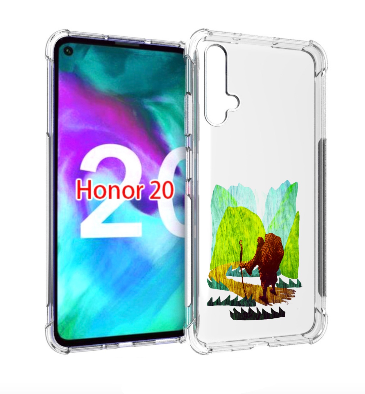 

Чехол бампер MyPads Лесная тропа для Honor 20., Прозрачный, Tocco