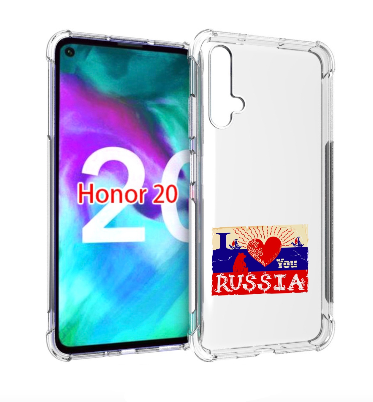 

Чехол бампер MyPads Люблю Россию для Honor 20., Прозрачный, Tocco