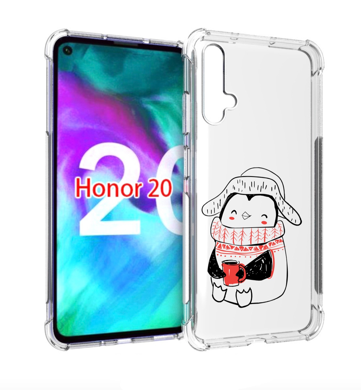 

Чехол бампер MyPads Милый пингвин для Honor 20., Прозрачный, Tocco