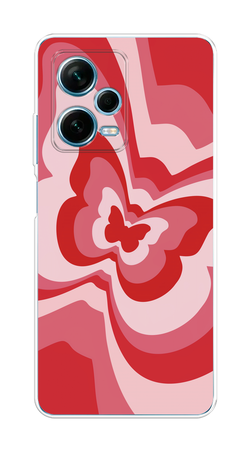 

Чехол на Redmi Note 12 Pro Plus "Бабочка в стиле хиппи", Красный;розовый, 317150-1