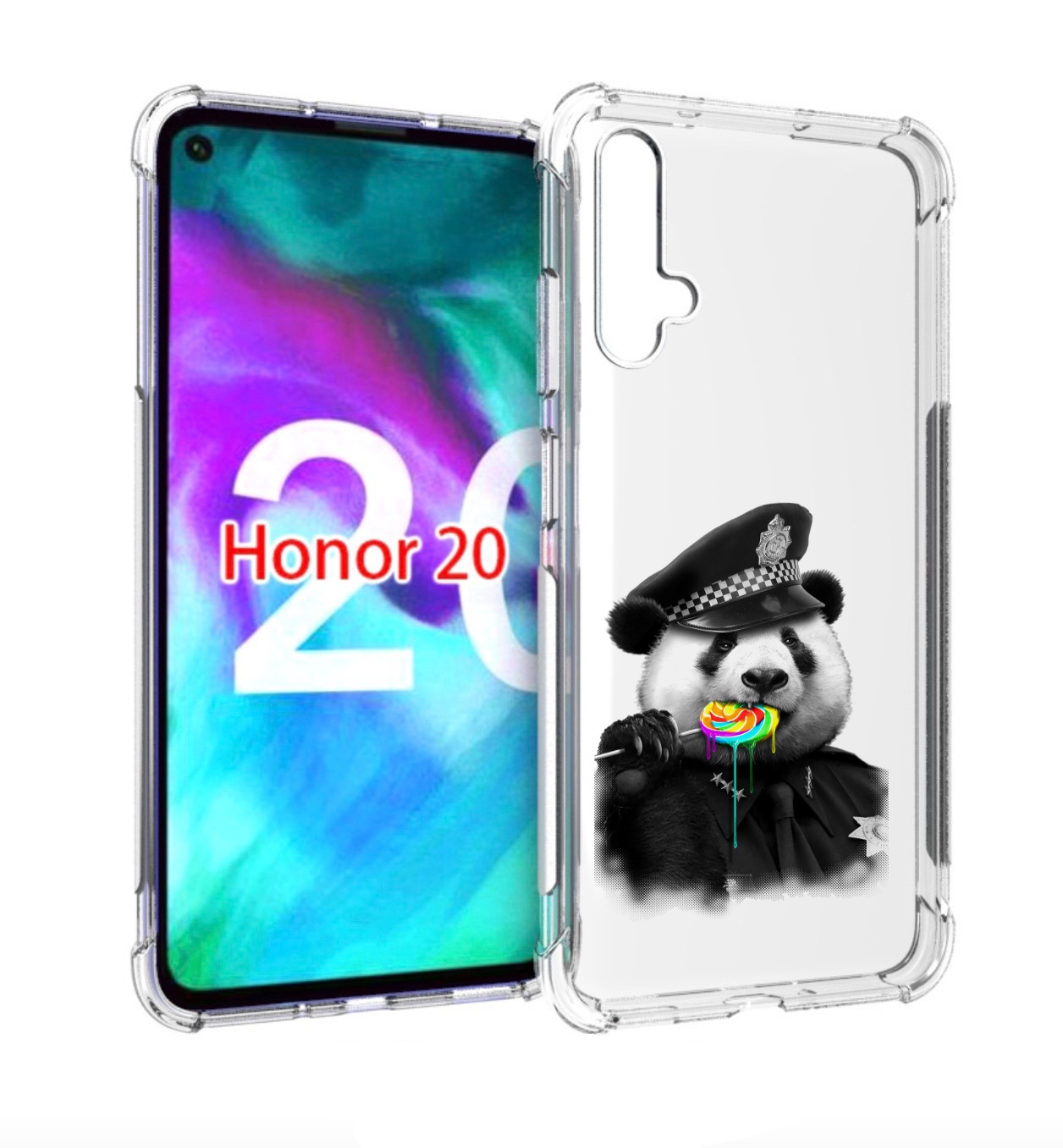 

Чехол бампер MyPads Панда полиция для Honor 20., Прозрачный, Tocco