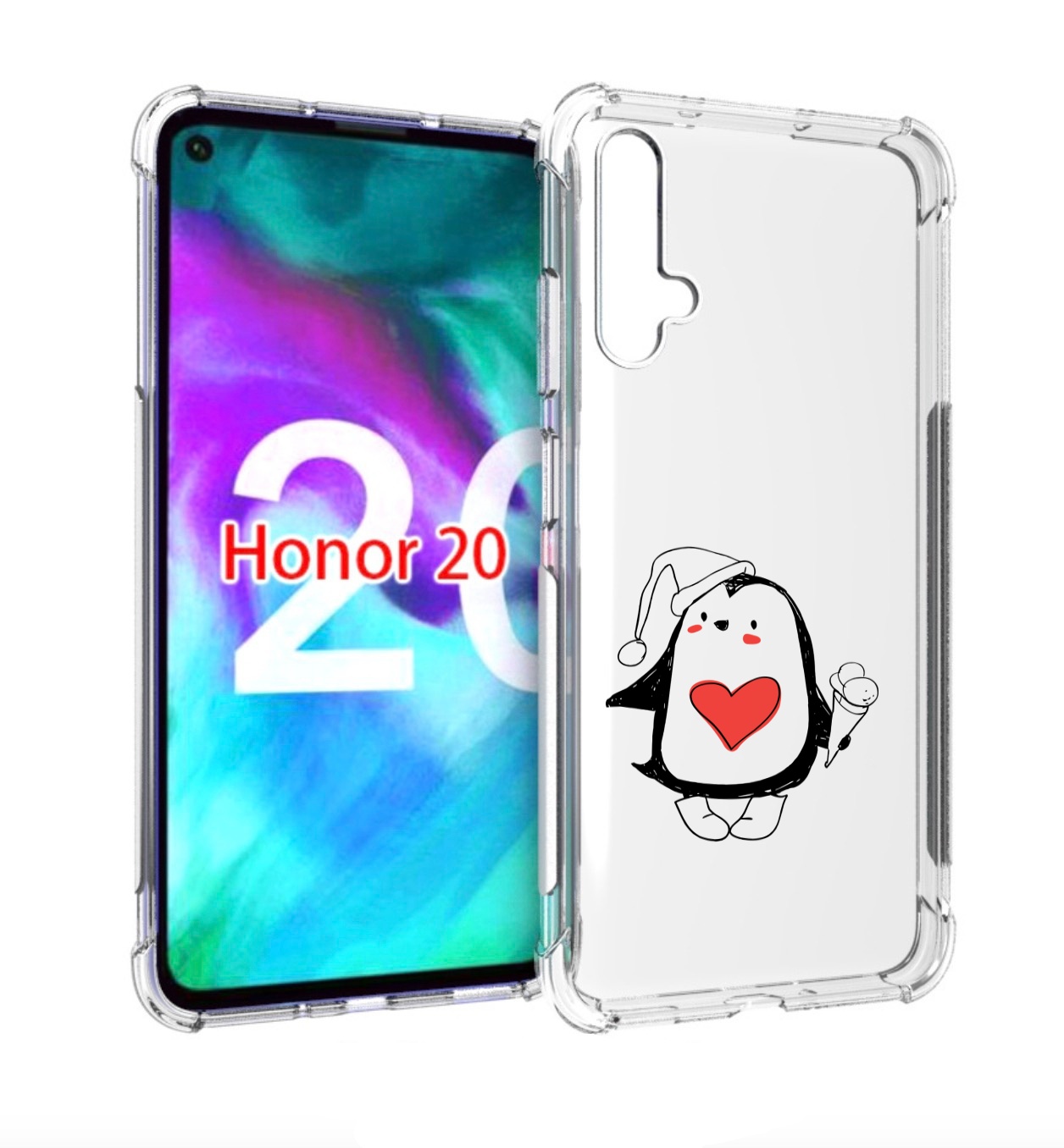 

Чехол бампер MyPads Пингвин с мороженым для Honor 20., Прозрачный, Tocco