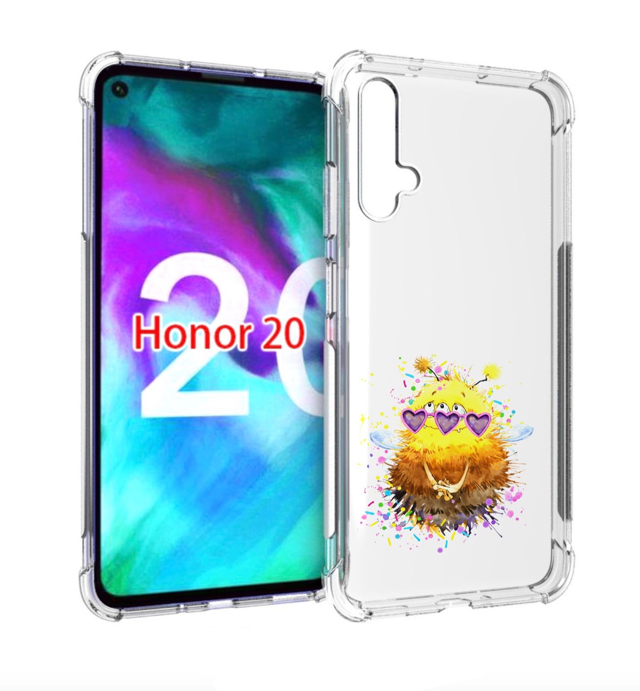 

Чехол бампер MyPads Пушитый шмель для Honor 20., Прозрачный, Tocco
