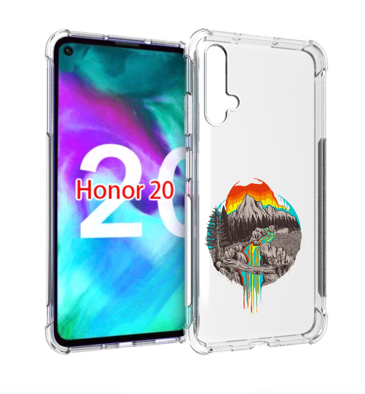 

Чехол бампер MyPads Радужный водопад для Honor 20., Прозрачный, Tocco