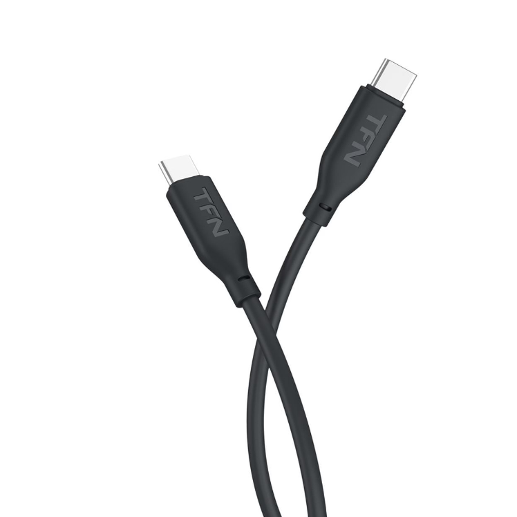 Кабели для мобильных устройств TFN 2хUSB Type С Silicone, 2 м Black (TFN-C-SIL-CC2M-BK)