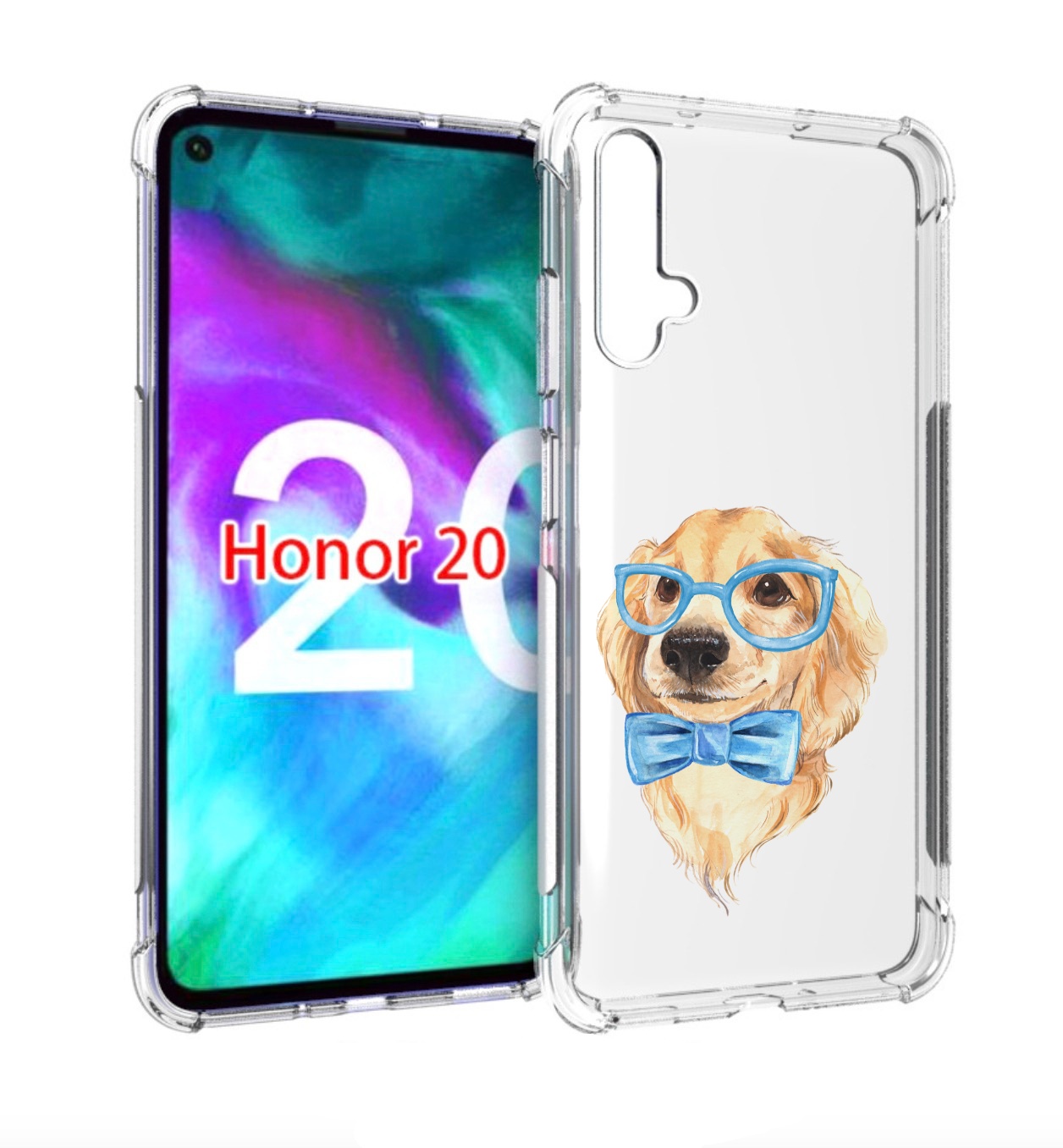 

Чехол бампер MyPads Собака интеллигент для Honor 20., Прозрачный, Tocco