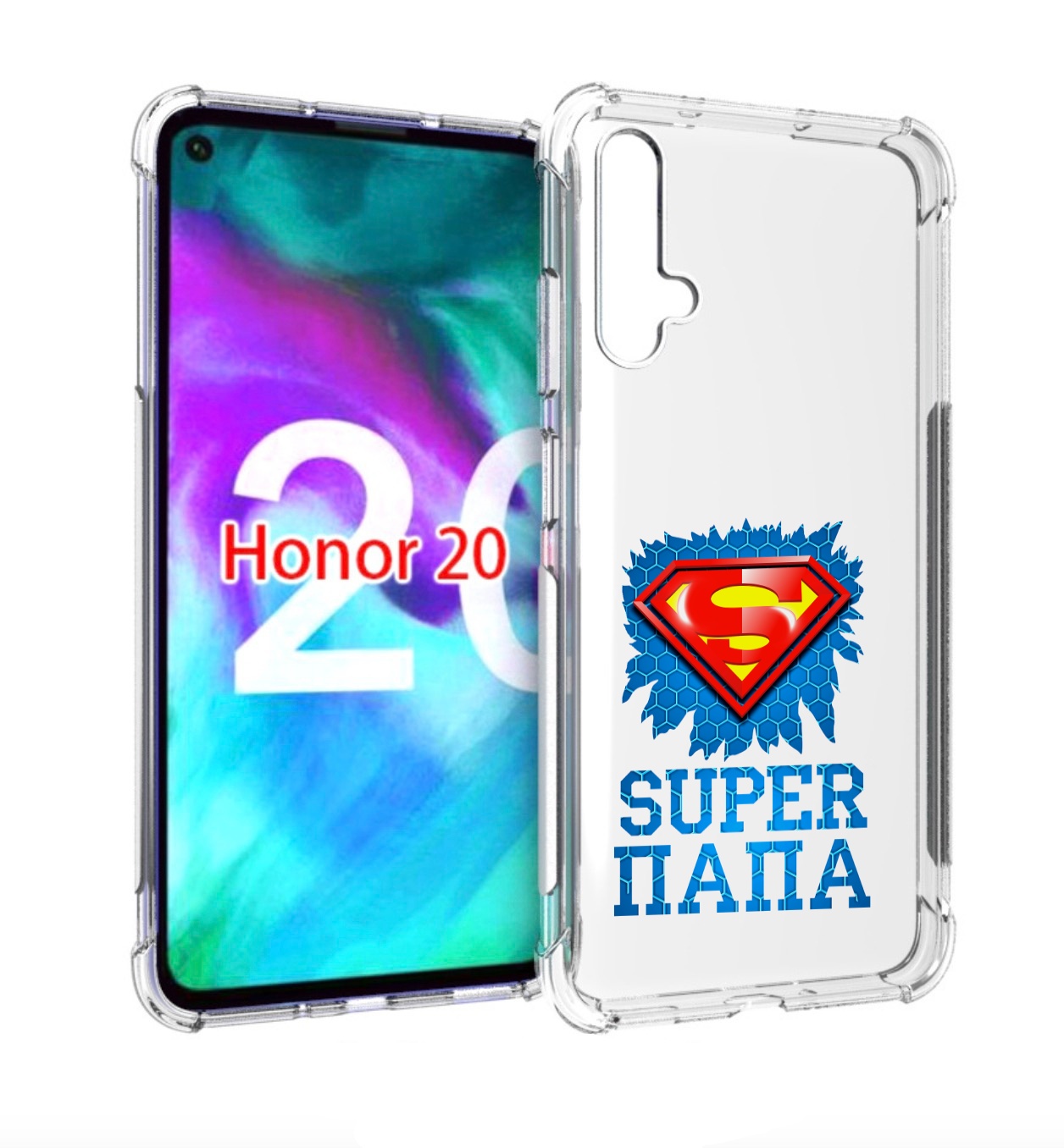 

Чехол бампер MyPads Супер Папа для Honor 20., Прозрачный, Tocco