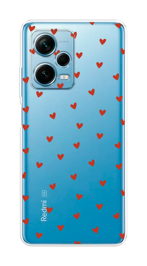 

Чехол на Redmi Note 12 Pro Plus "Red hearts", Красный;прозрачный, 317150-1