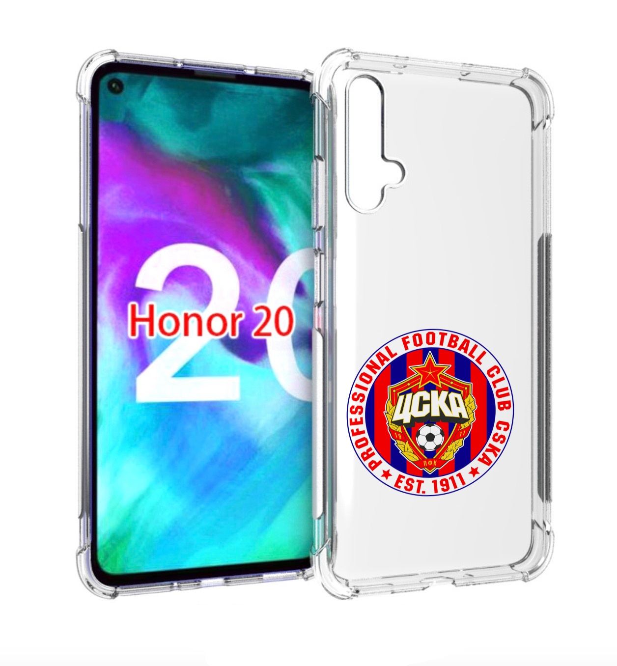 

Чехол бампер MyPads ФК ЦСК логотип для Honor 20., Прозрачный, Tocco