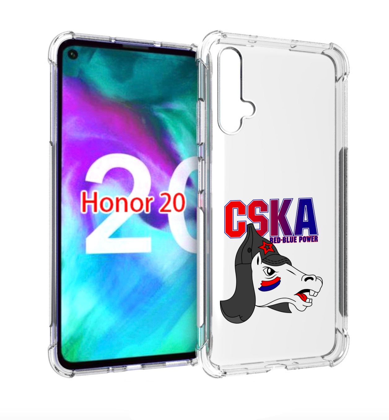 

Чехол бампер MyPads ФК ЦСК лошадка россия для Honor 20., Прозрачный, Tocco
