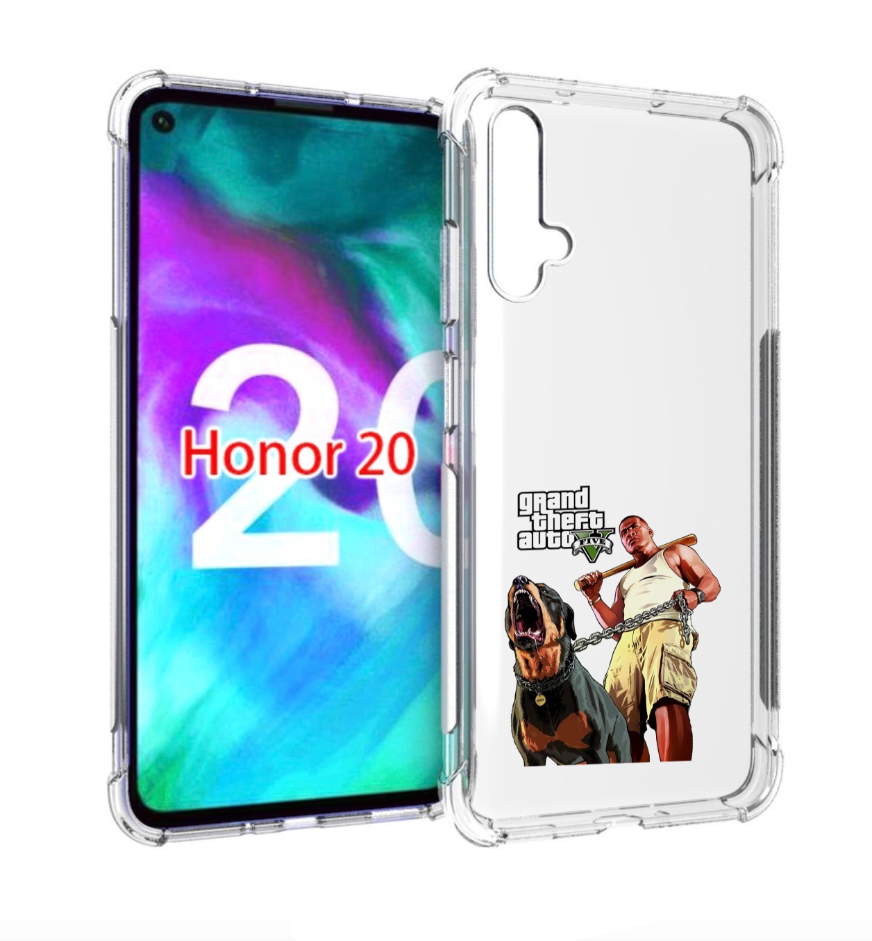

Чехол бампер MyPads GTA грозная собака для Honor 20., Прозрачный, Tocco