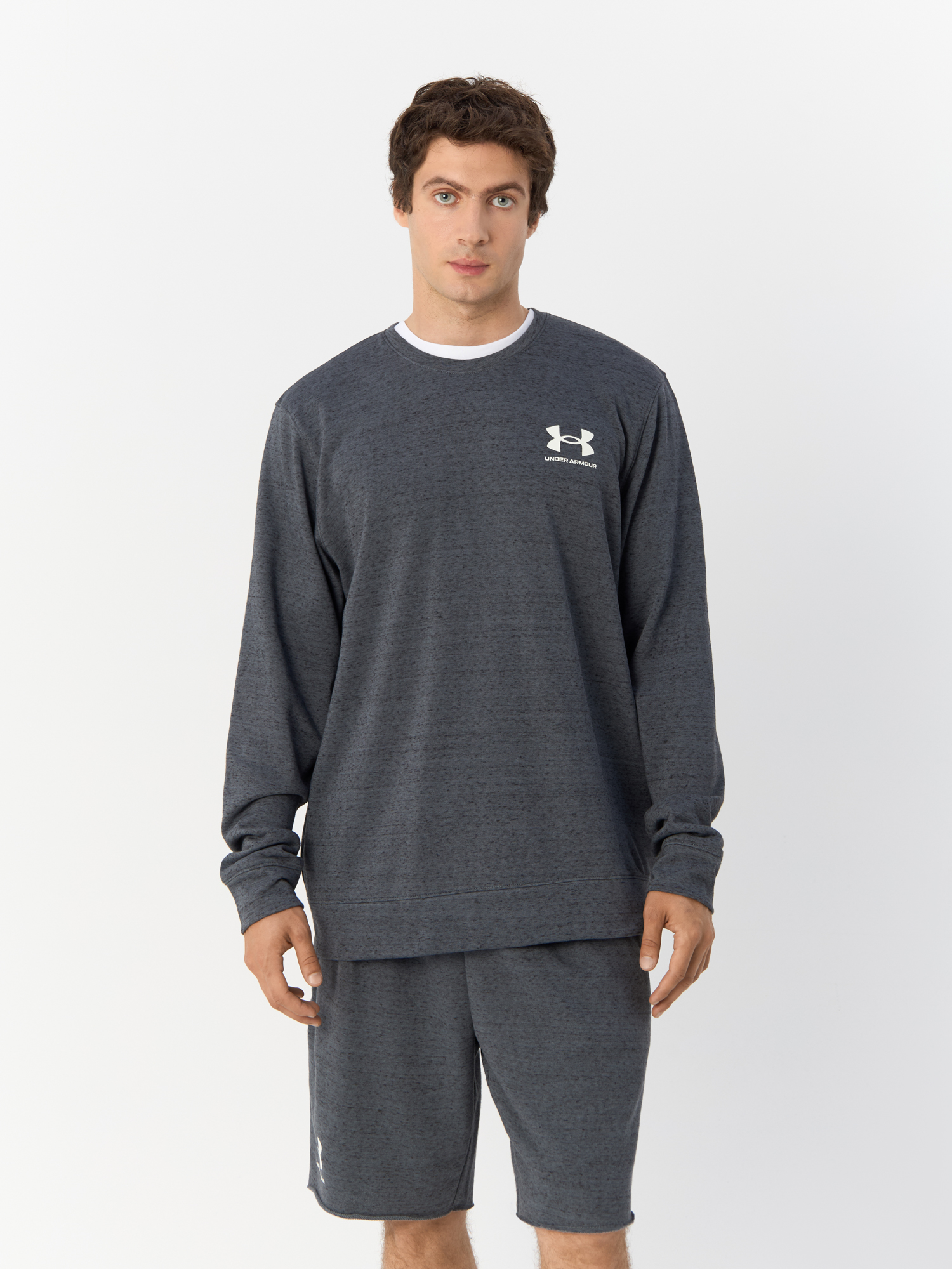 Свитшот Under Armour UA Rival Terry LC Crew мужской, серый, размер LG, 1370404