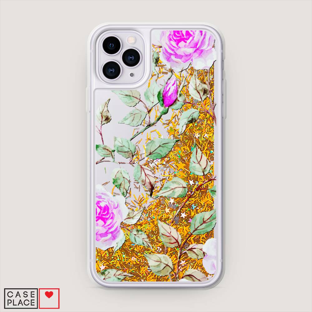 

Жидкий чехол с блестками "Цветочная фантазия 7" на Apple iPhone 11 Pro, 12390-1