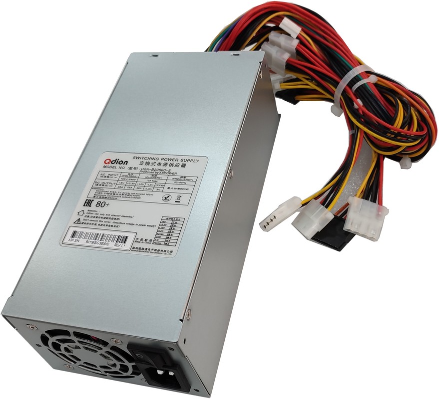

Серверный блок питания Qdion 600W (99SAB20600I1170111), Серебристый