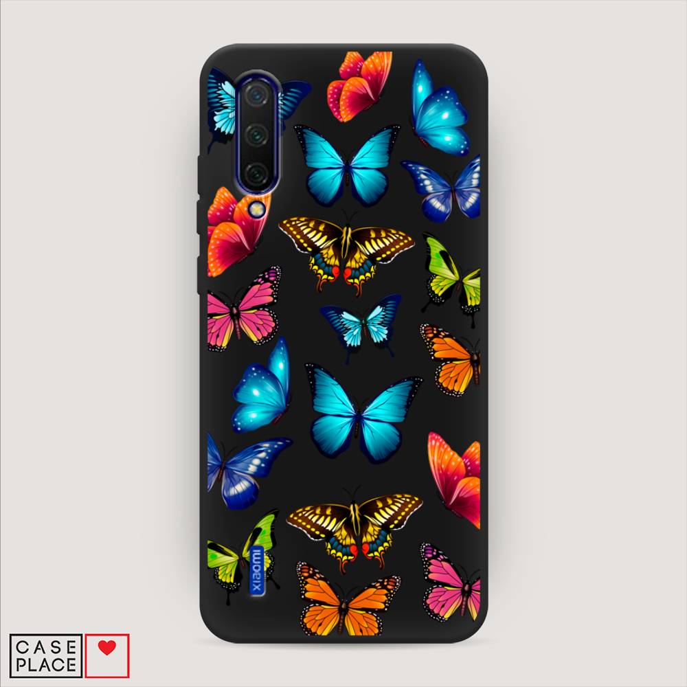 

Матовый силиконовый чехол "Разные бабочки" на Xiaomi Mi CC9, Разные бабочки