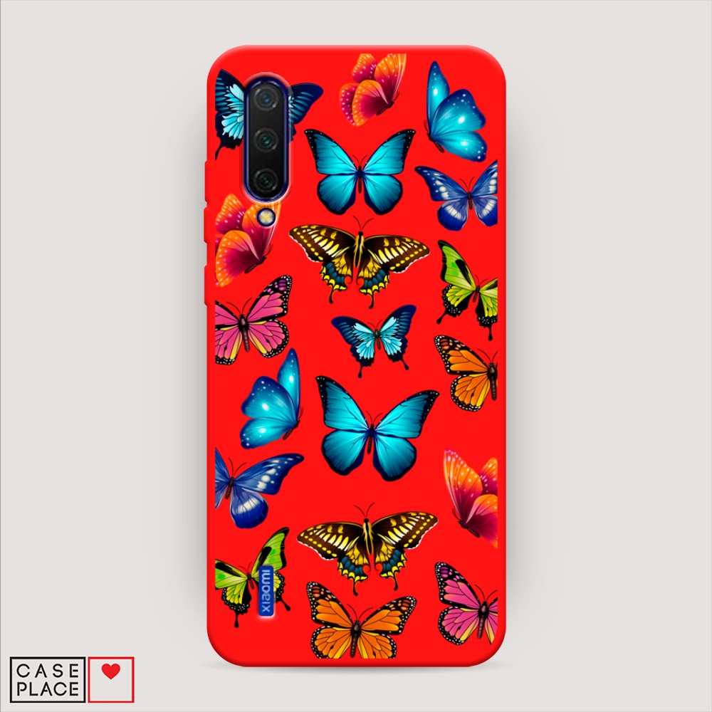 

Матовый силиконовый чехол "Разные бабочки" на Xiaomi Mi CC9, Разные бабочки