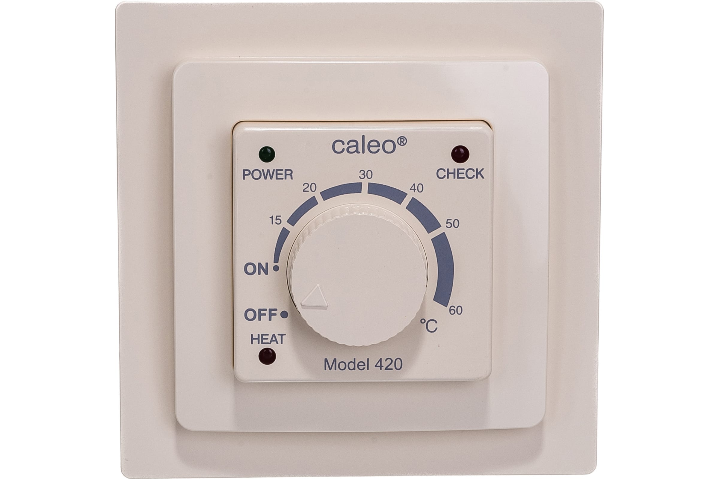 Терморегулятор Caleo 420 бежевый с адаптерами, встраиваемый аналоговый, 3,5 кВт КА00000191