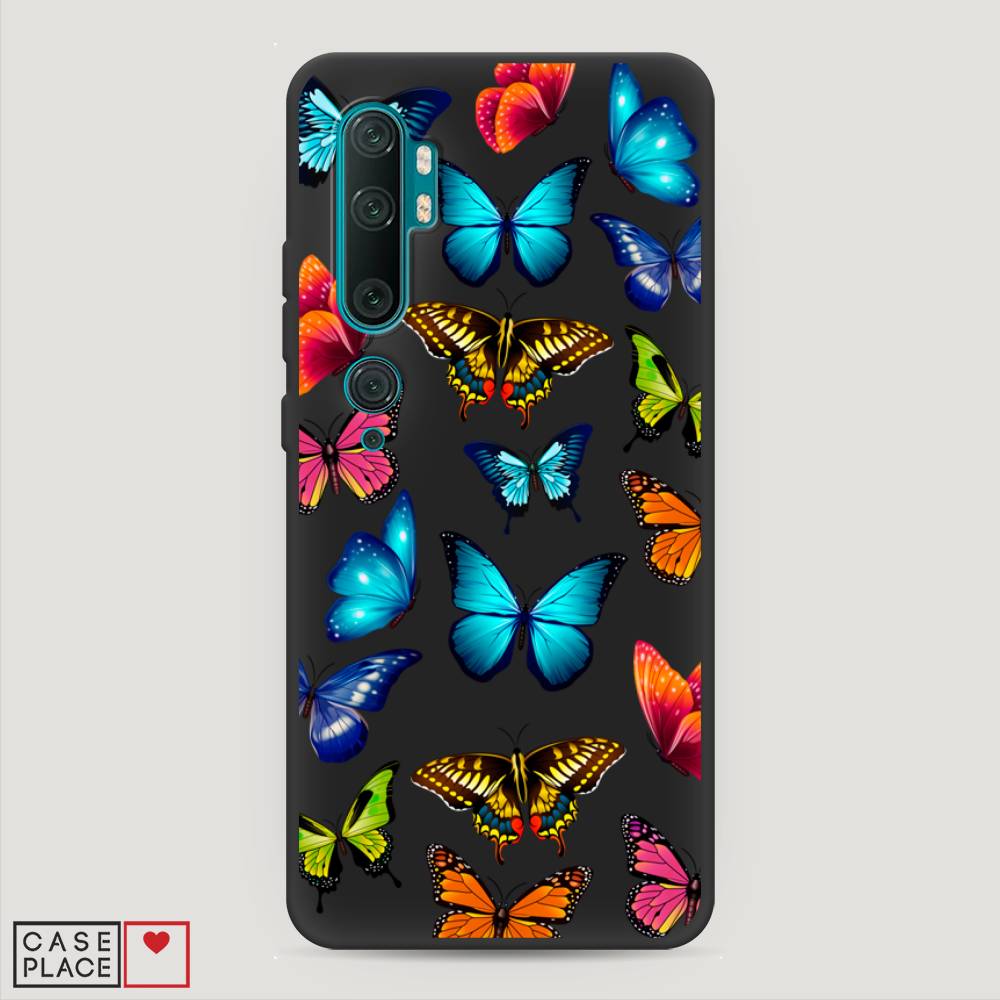 

Матовый силиконовый чехол "Разные бабочки" на Xiaomi Mi Note 10, Разные бабочки