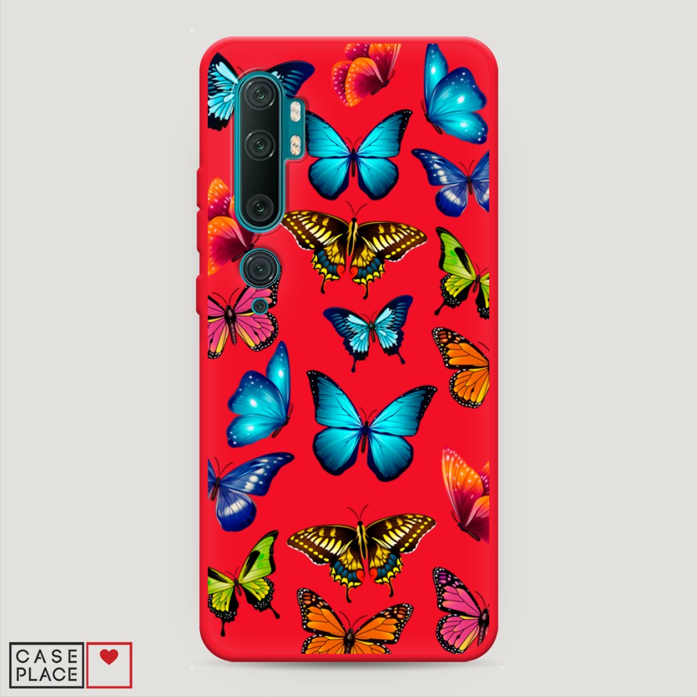 

Матовый силиконовый чехол "Разные бабочки" на Xiaomi Mi Note 10, Разные бабочки