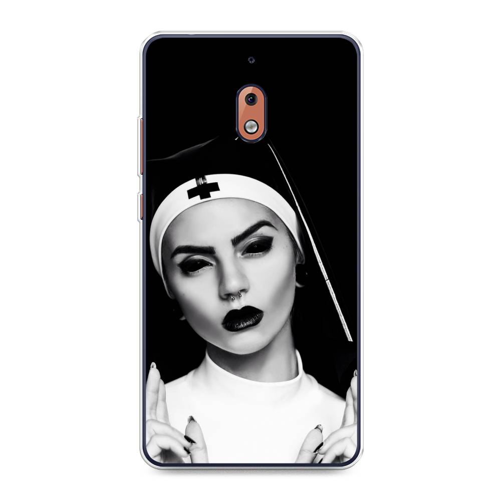 

Чехол Awog на Nokia 2.1 / Нокиа 2.1 "Черная монашка", Серый;черный, 121550-9
