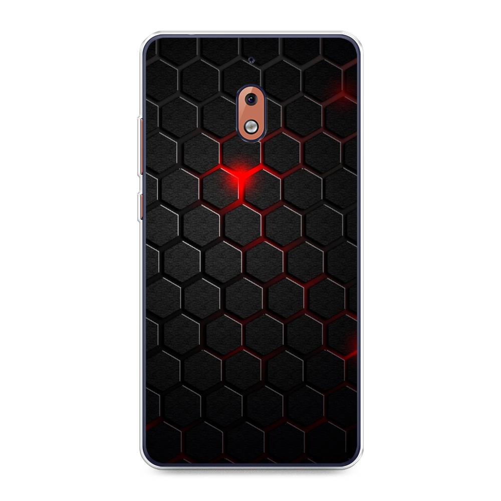 фото Чехол awog "фон соты красные" для nokia 2.1